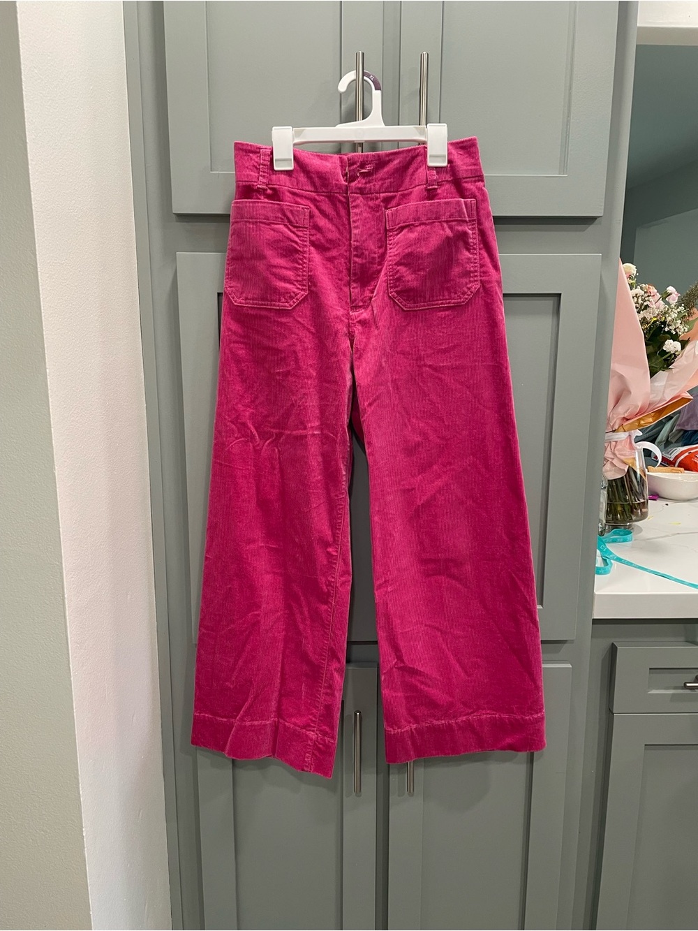 Anthropologie Girls' Wide-Leg Corduroy Pants - Hot Pink